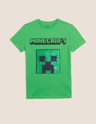 Pure Cotton Minecraft™ Sequin T-Shirt (6-16 Yrs)