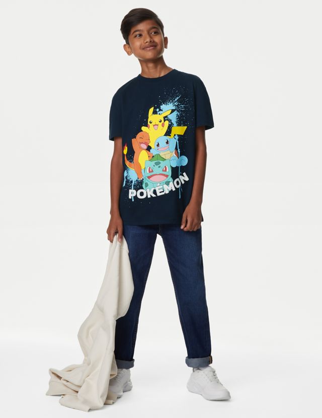 kaste støv i øjnene Sjældent Uenighed Pure Cotton Pokémon™ T-Shirt (6 - 16 Yrs) | M&S Collection | M&S