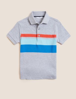 Pure Cotton Striped Polo Shirt (2-7 Yrs)