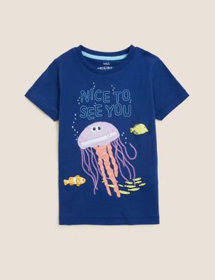 Pure Cotton Jellyfish T-Shirt (2-7 Yrs)