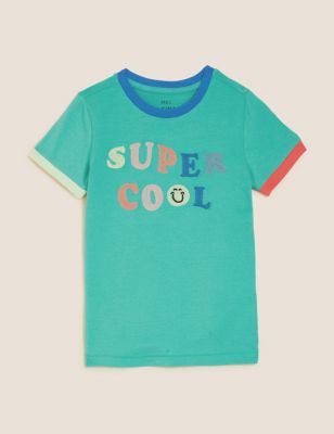 Pure Cotton Super Cool Slogan T-Shirt (2-7 Yrs)
