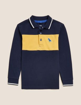 Pure Cotton Colour Block Polo Shirt (2-7 Yrs)