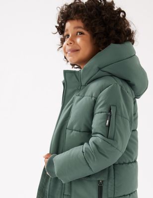 Spindle Childrens Boys Padded Winter Coat School Hooded Fleece Lined Jacket Zip Pockets Youths 