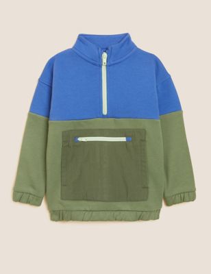 Cotton Rich Colour Block Sweatshirt (2-7 Yrs)
