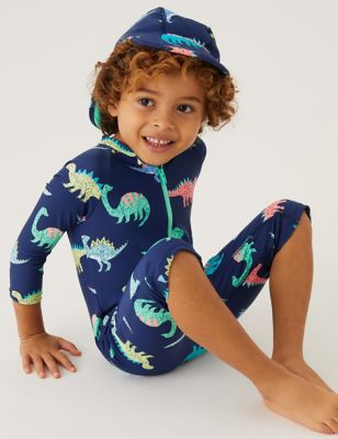 Dinosaur All In One Swimsuit and Hat Set