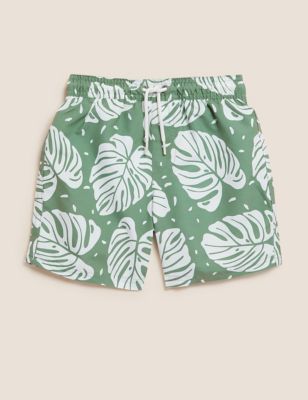Palm Print Swim Shorts (2-7 Yrs)