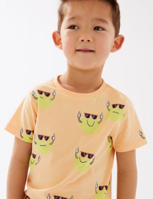 M&S Baby Boys Yellow print short sleeved print  t-shirt age 2-3 years bnwt 