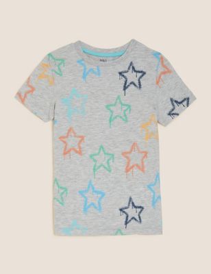 Cotton Rich Star Print T-Shirt (2-7 Yrs)