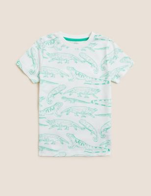 Pure Cotton Reptile Print T-Shirt (2-7 Yrs)