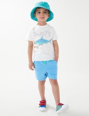 3pc Pure Cotton Shark Print Outfit (2-7 Yrs)