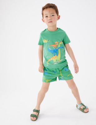 Cotton Rich Dinosaur Top & Bottom Outfit (2-7 Yrs)