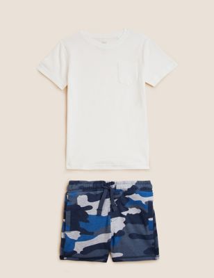 Cotton Rich Camouflage Top & Bottom Outfit (2-7 Yrs)