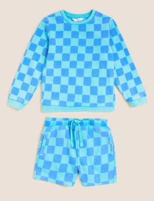 Cotton Rich Checked Top & Bottom Outfit (2-7 Yrs)