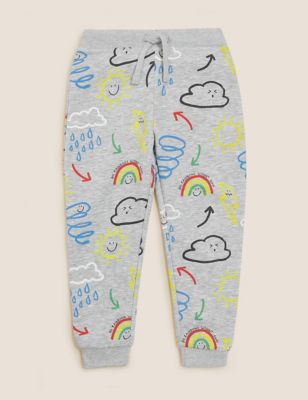 Cotton Rich Weather Print Joggers (2-7 Yrs)