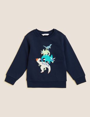Cotton Rich Dinosaur Sweatshirt (2-7 Yrs)