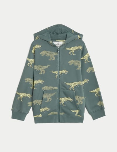 Cotton Rich Dinosaur Zip Hoodie 2 8 Yrs M S Collection M S