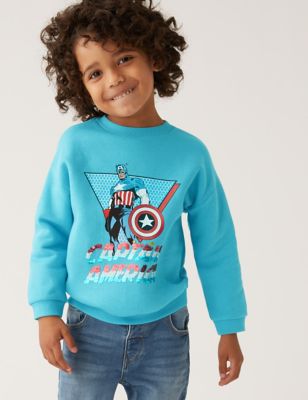 Cotton Rich Captain America™ Sweatshirt (2 - 8 Yrs)