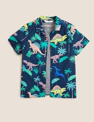 Pure Cotton Dinosaur Shirt with T-Shirt (2-7 Yrs)