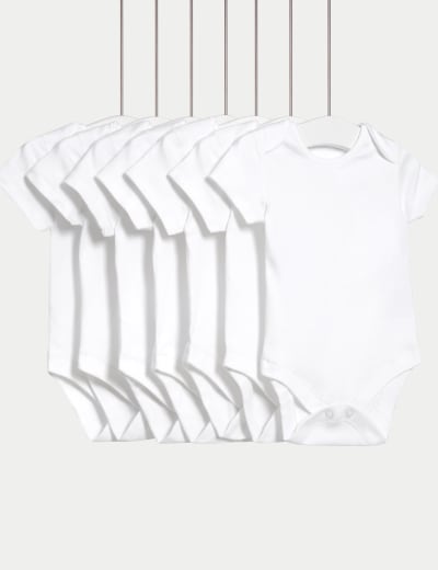 7pk Pure Cotton Short Sleeve Bodysuits (5lbs-3 Yrs) 3 of 16