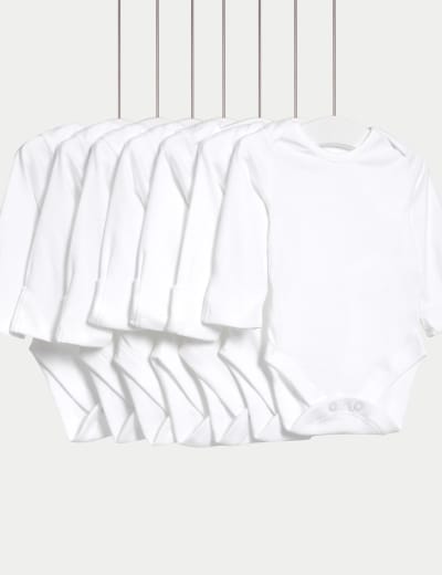 5pk Pure Cotton Strappy Bodysuits (6½lbs-3 Yrs), M&S Collection