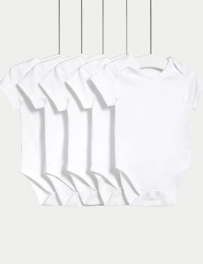 5pk Pure Cotton Bodysuits (5lbs-3 Yrs) 2 of 16