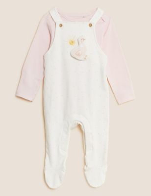 2pc Cotton Dungaree Outfit (7lbs - 12 Mths)