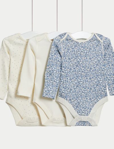 2pk Pure Cotton Patterned Sleepsuits (6½lbs - 3 Yrs), M&S Collection