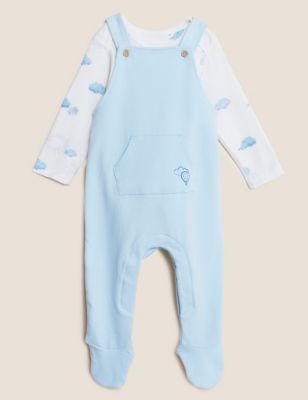 2pc Cotton Dungarees Outfit (7lbs - 12 Mths)