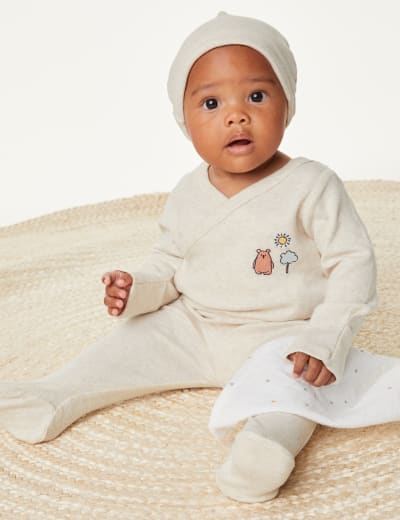 Pure Cotton Bear Sleepsuit (7lbs-1 Yrs)