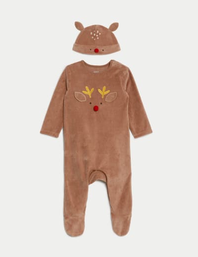 2pc Cotton Rich Reindeer Sleepsuit Gift Set (6½lbs-3 Yrs) 25 of 30