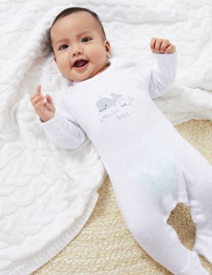 Cotton Blend Born In 2022 Slogan Sleepsuit (7lbs - 12 Mths)