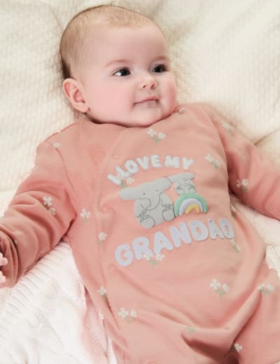 JoJo Maman Bébé Pink 2-Piece Cotton Baby Bunny Sleepsuit & Jacket Set