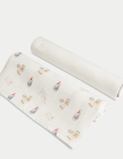 2pk Pure Cotton Peter Rabbit Dribble Bibs M S Collection M S
