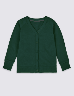 dark green school cardigan
