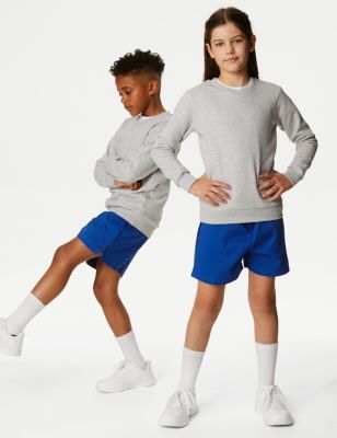 BNWT M&S Kids Girls Navy Blue Smart Shorts Adjustable Waist 