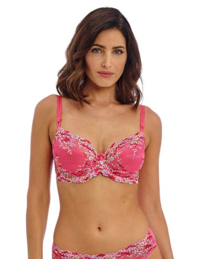 New M&S BOUTIQUE Light Pink Mix Strawberry Embroidered Full Cup Bra Size 30E