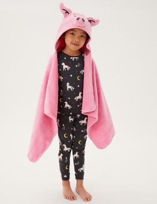 Pure Cotton Percy Pig™ Kids Hooded Towel