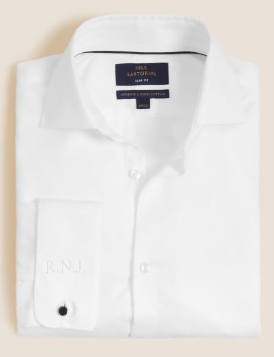 Tailored Fit Personalised Men s Herringbone Shirt M S SARTORIAL