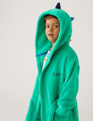 Personalised Kids' Dinosaur Dressing Gown (12 Mths-7 Yrs)