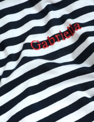 Personalised Women's Striped Straight Fit T-Shirt