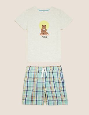 Personalised Kids Cotton Short Pyjama Set