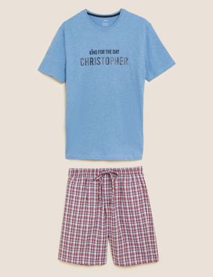 Personalised Pure Cotton Slogan Pyjama Set