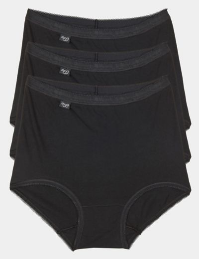 SLOGGI Double Comfort Cotton Rich Maxi Brief Black 12 : :  Clothing, Shoes & Accessories