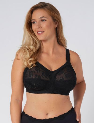 LADIES EX M&S Total Support Striped Non-Wired Full Cup Bra B-G Black/White  £7.95 - PicClick UK