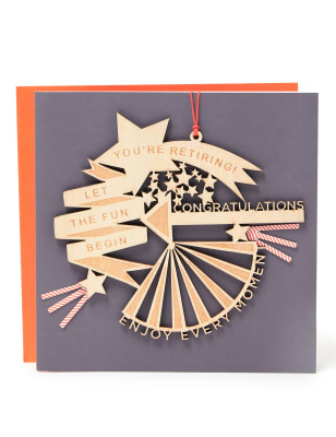 Keepsake Retirement Card - with Wooden Decoration