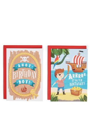 Pack of 8 Pirate Birthday Cards