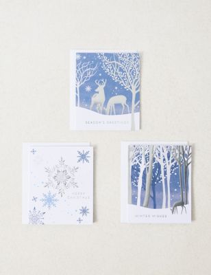 Luxury Silver Foil Charity Christmas Cards - 15 Card Pack
