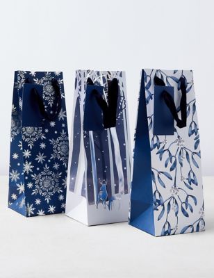 Luxury Christmas Bottle Bag Trio - Single Pack - 3 Bags