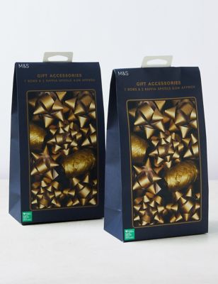 Christmas Wrapping Accessories Twin Pack - Gold