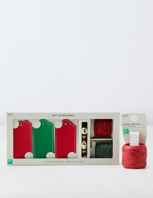 Christmas Gift Wrapping Accessory Pack - Red & Green